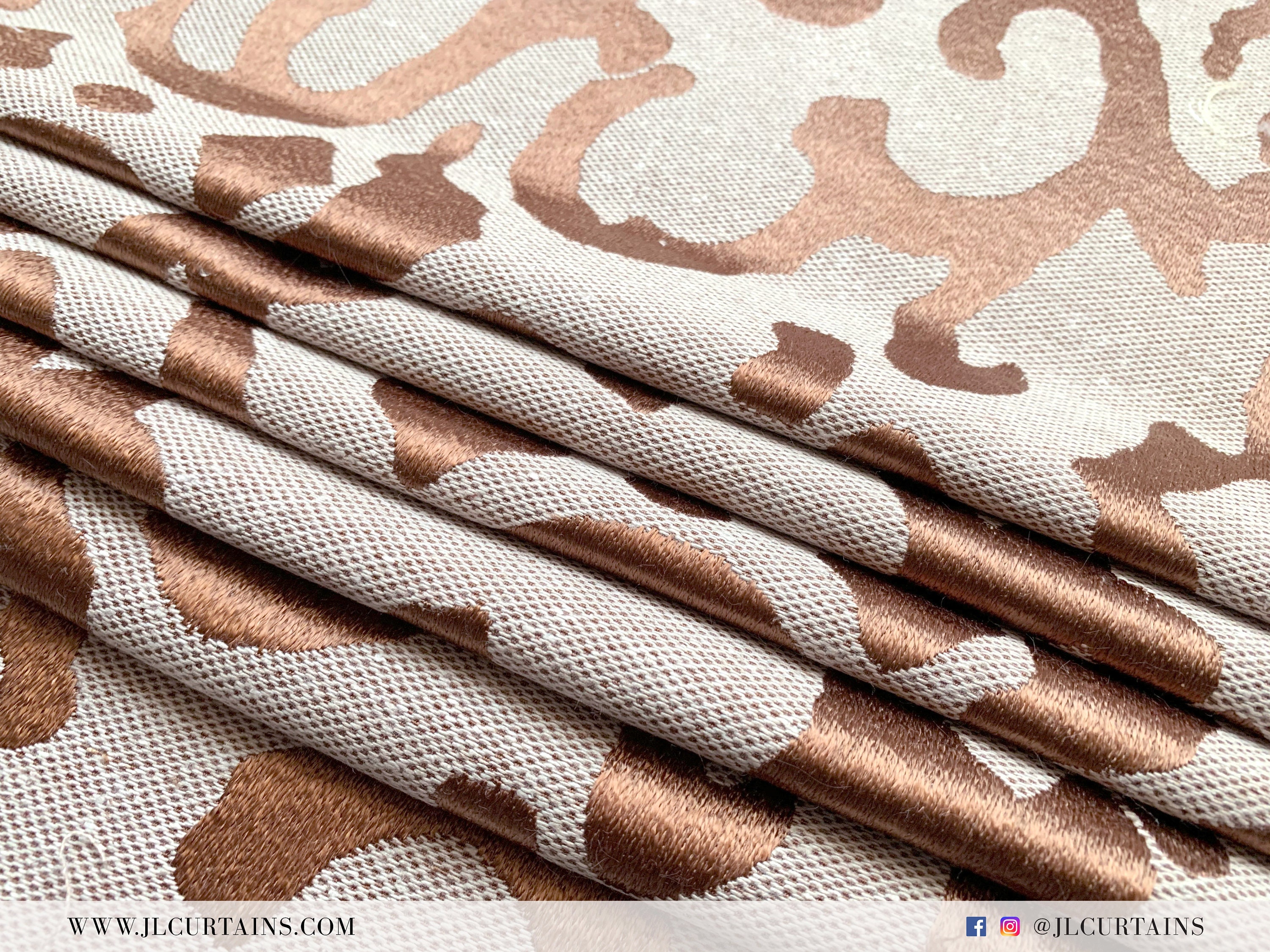 Grey & Bronze Curtain Cushion Fabric Upholstery Material Etsy