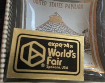 Mormon LDS memorabilia Tiny vintage plates from Spokane worlds fair 1974 in a packaged set. Unused in box.