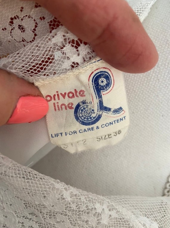 Private Line all polyester button front lacy long… - image 7