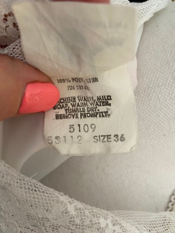 Private Line all polyester button front lacy long… - image 10