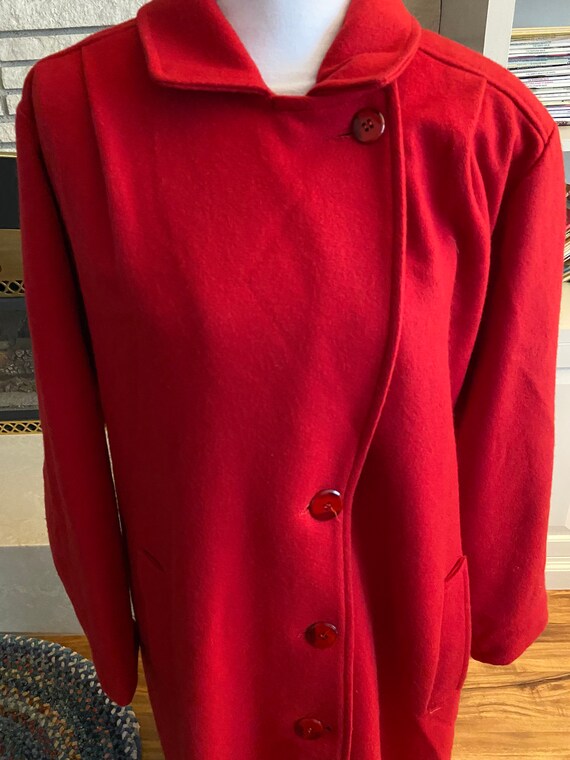 Vintage beautiful red wool Lady Suzette long coat… - image 3