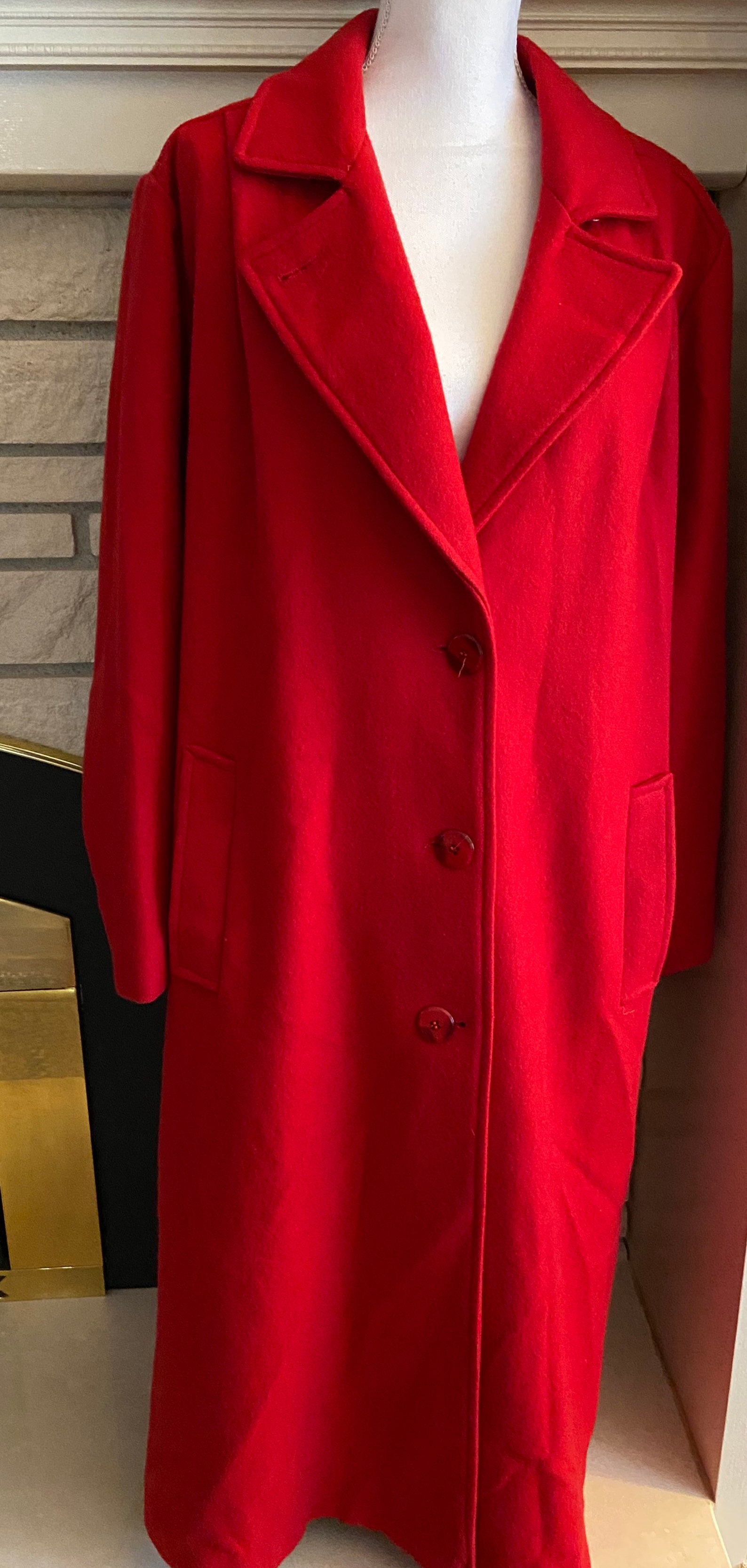 Vintage Beautiful Red Wool Lady Suzette Long Coat - Etsy