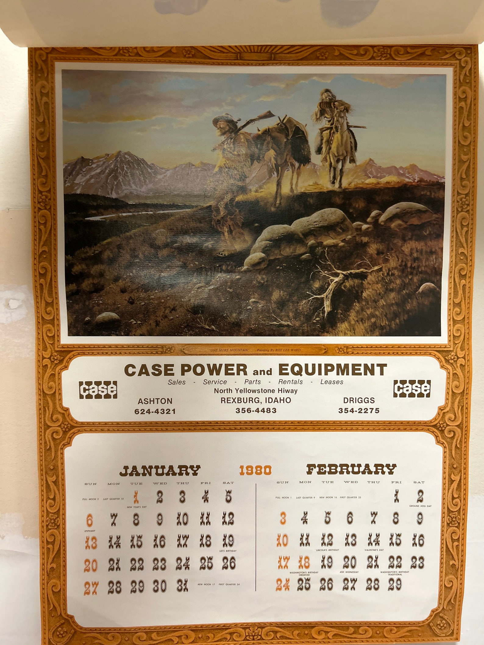 1980 Western Theme Calendar From Case Power and Equipment of Etsy