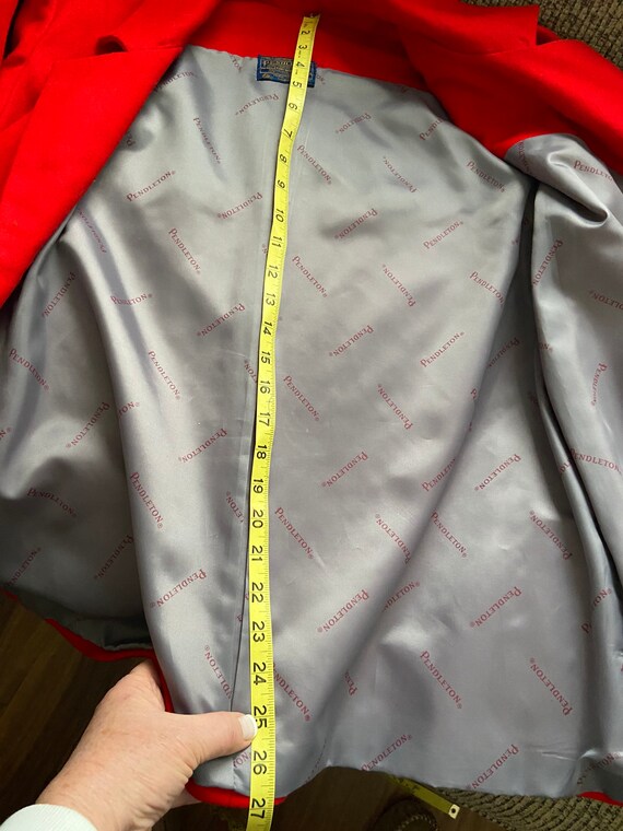 Christmas Red Pendleton wool blazer with button f… - image 8