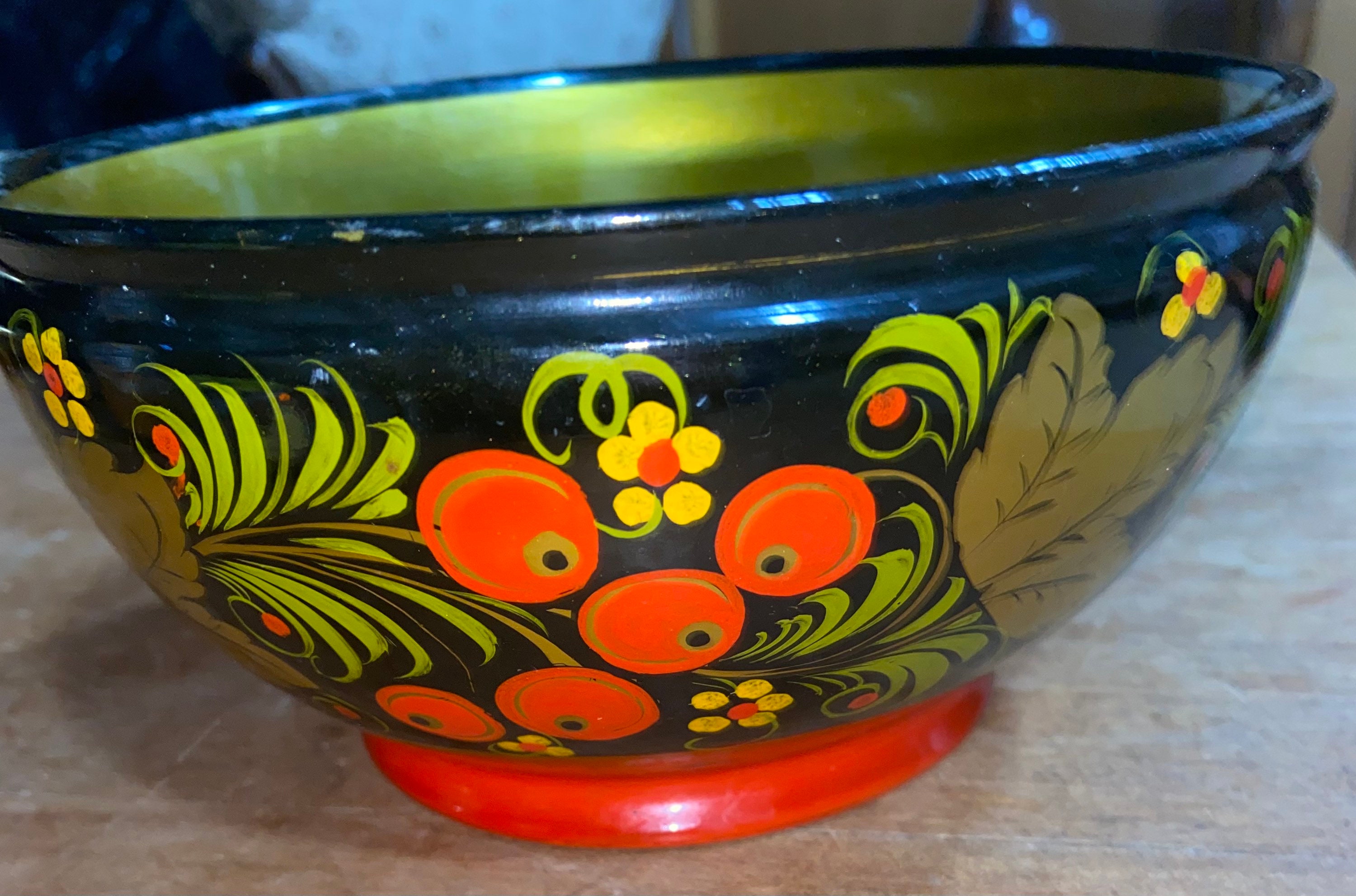 Rusia Ware Russian Lacquer Ware Beautiful Vintage USSR Decorative Bowl With ...