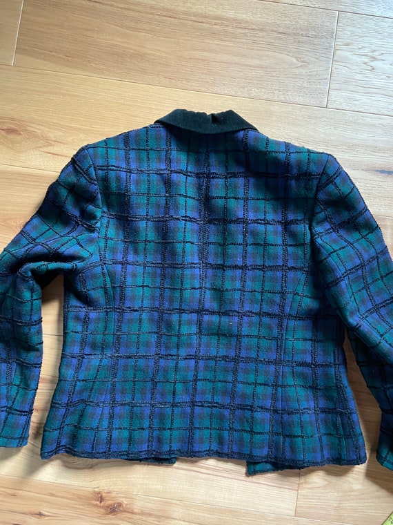 Ladies vintage Pendleton lined wool blazer. Green… - image 4