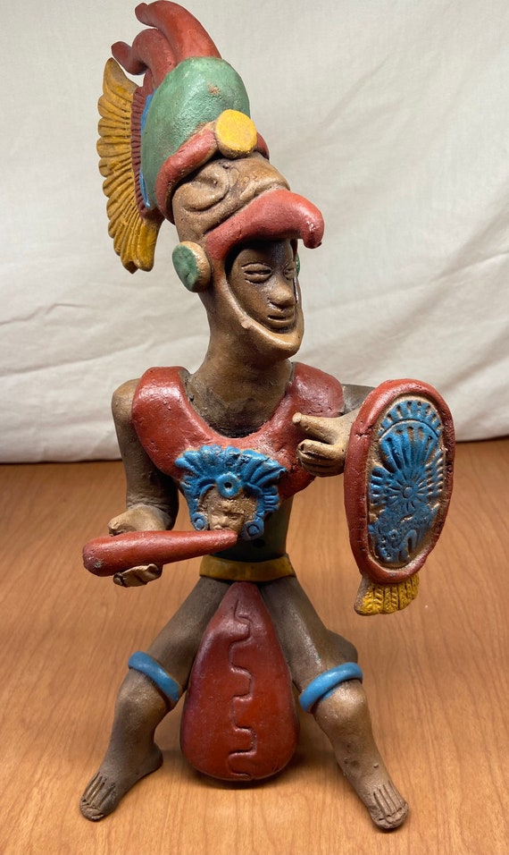El guerrero águila azteca vintage de arcilla no está seguro de - Etsy México