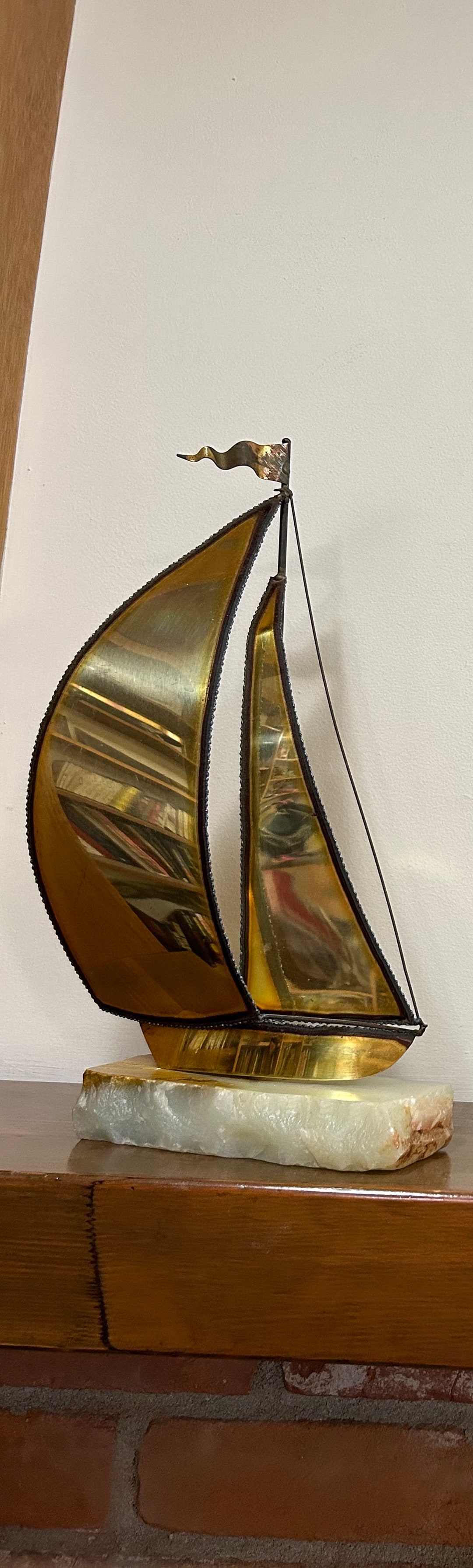 アンティーク雑貨 US VINTAGE C.Jere YACHT Brass Sculpture US VINTAGE C.Jere YACHT Brass Sculpture（Curtis Jere