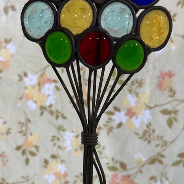 Colored stained glass balloons suncatcher in nice condition