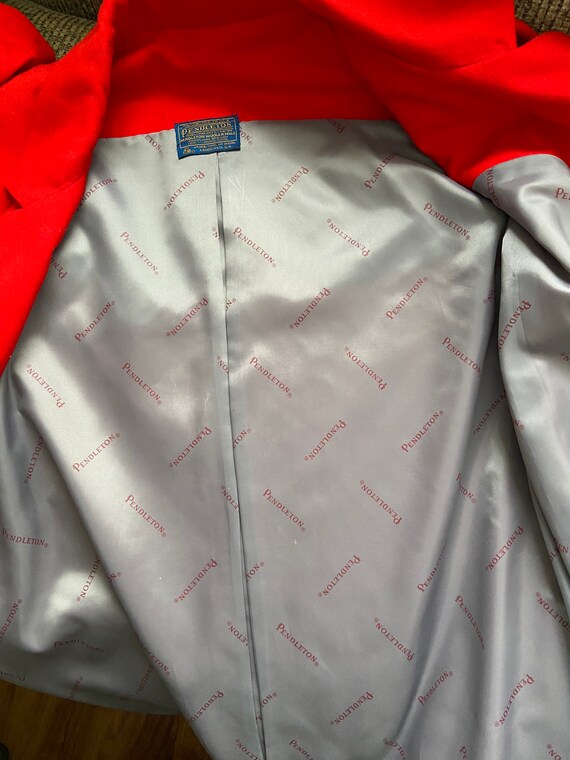 Christmas Red Pendleton wool blazer with button f… - image 7