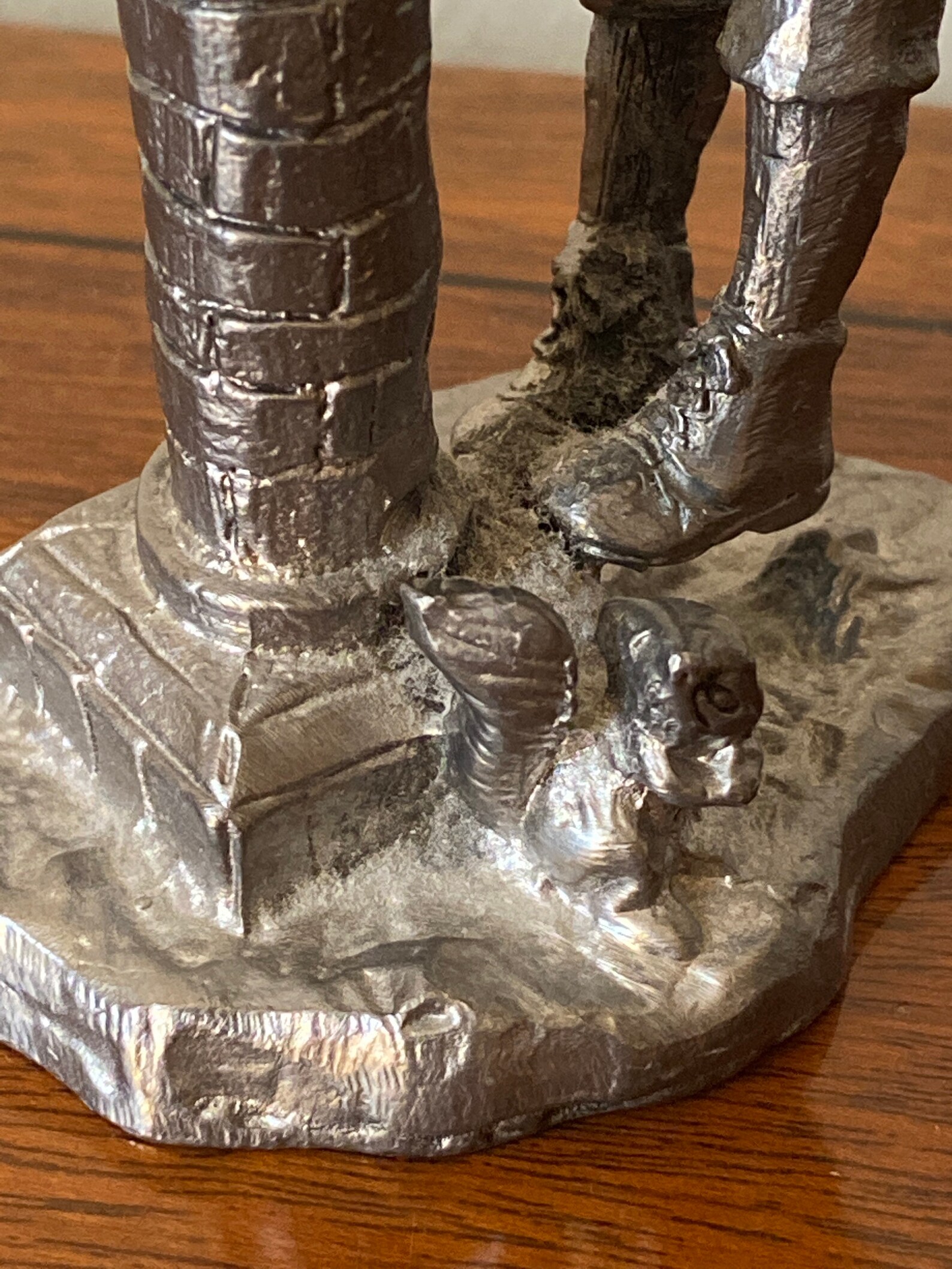 Michael Ricker Pewter Figurine of Young Boy Drinking at Old Etsy