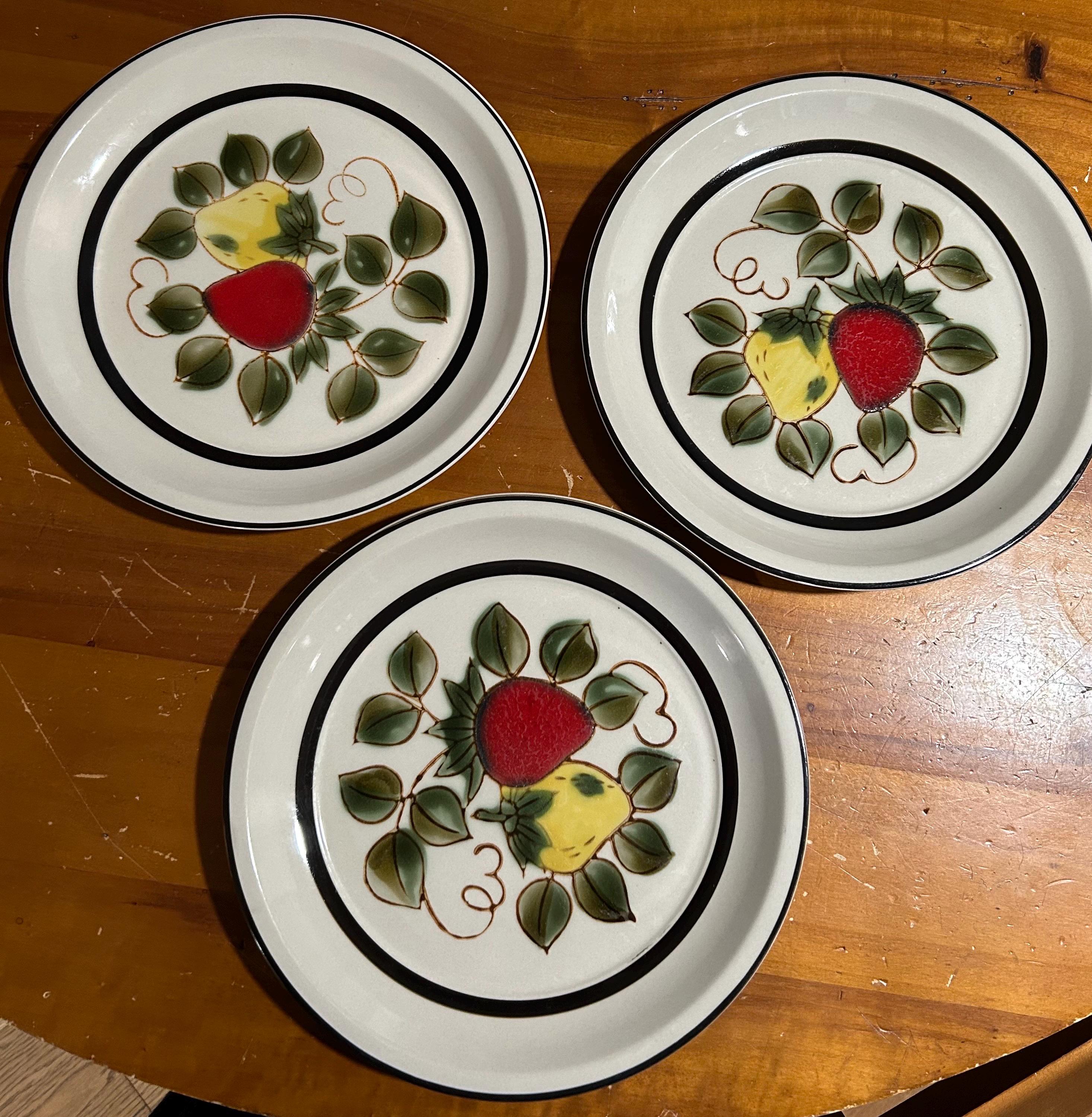 Stoneware Strawberries Freezer to Oven Replacement Dinner Plates