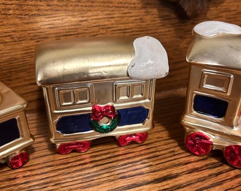 Vintage 3 piece Train candle holder. Adorable for the mantel or on a side table. Candle not included. Made in Taiwan for Holiday Collection