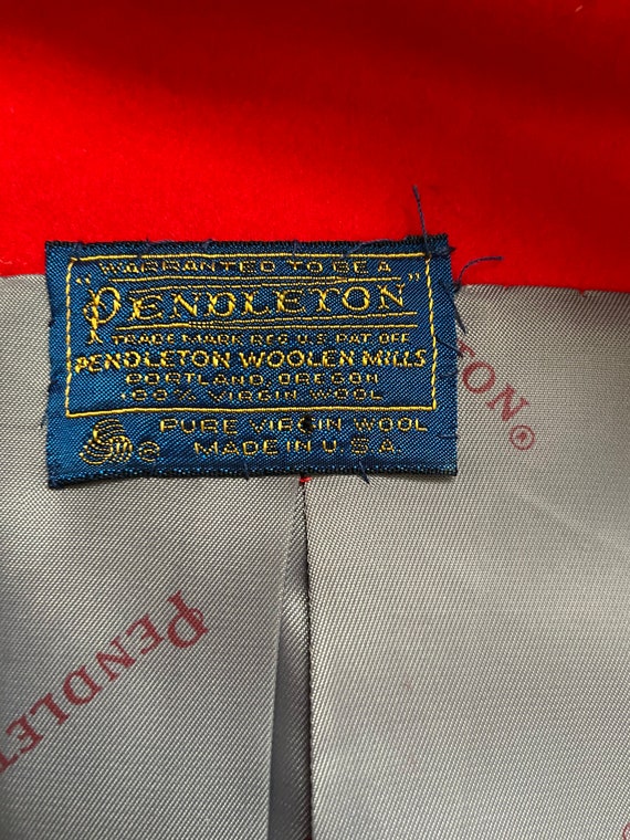 Christmas Red Pendleton wool blazer with button f… - image 4