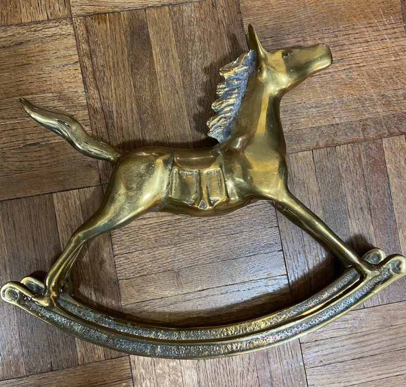 Vintage Brass Made in Korea Large Rocking Horse for the Etsy