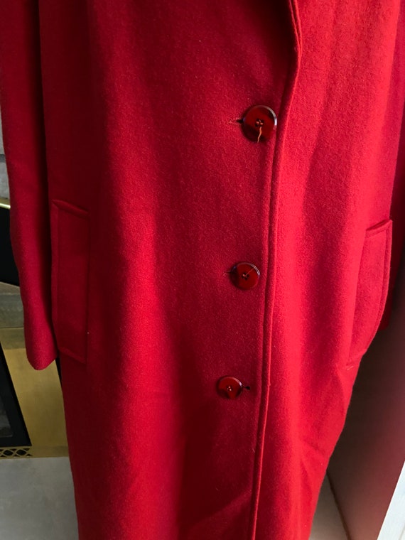 Vintage beautiful red wool Lady Suzette long coat… - image 6