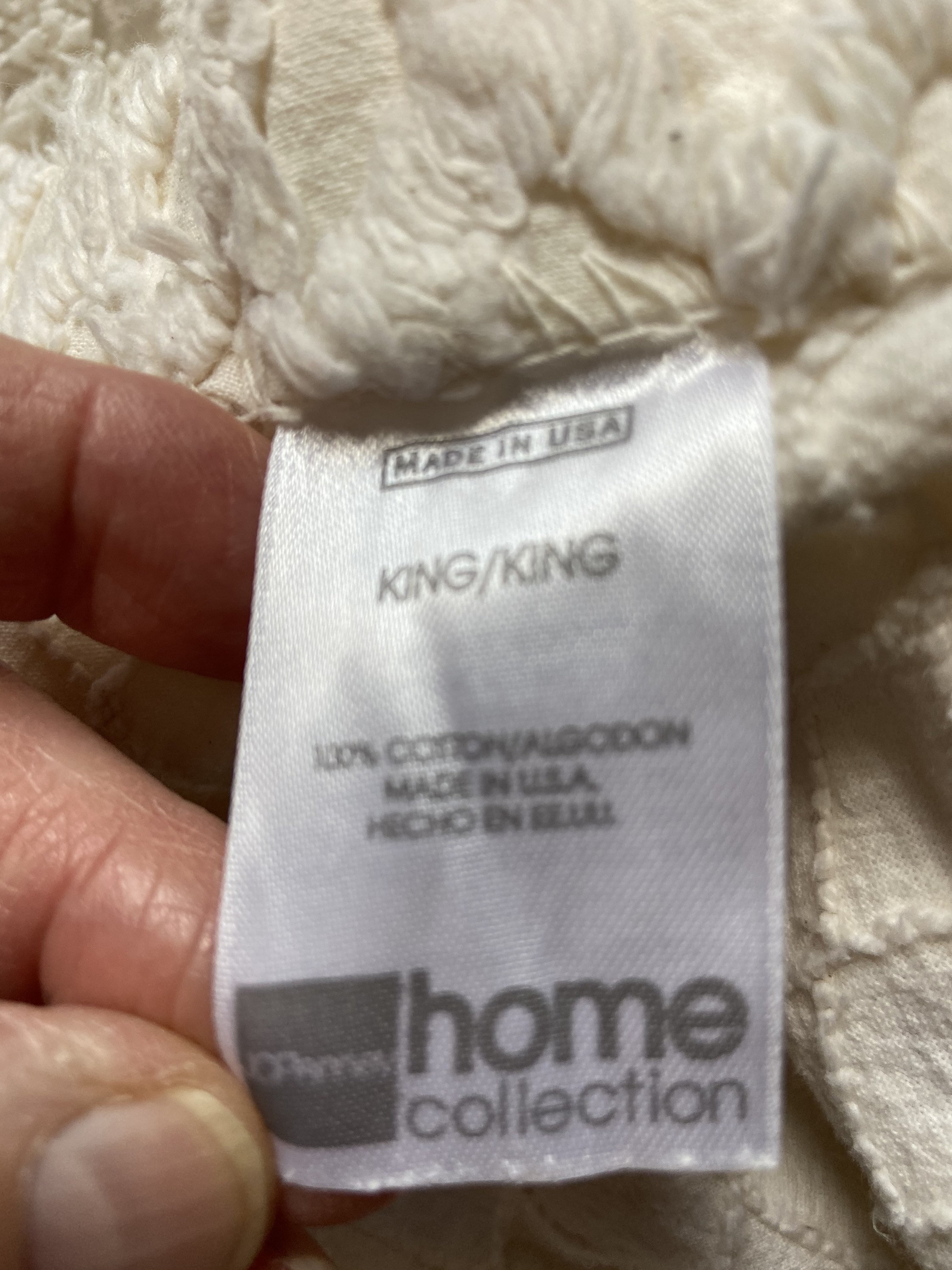 USA Made J C Penneys King Sized All Cotton Cream/ Ivory Etsy