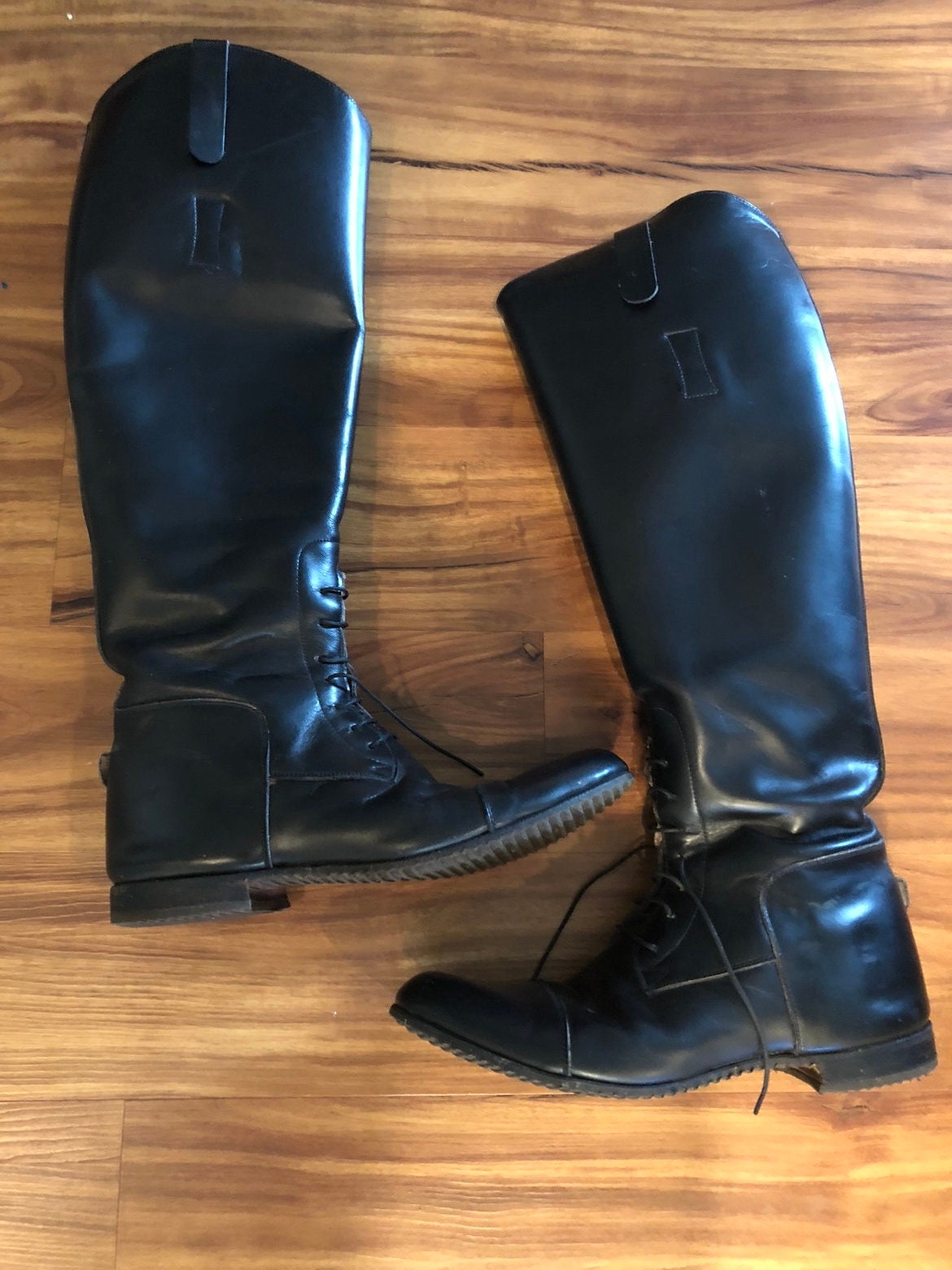 Der Dau Custom Made Black Leather Vintage Equestrian Riding Boots