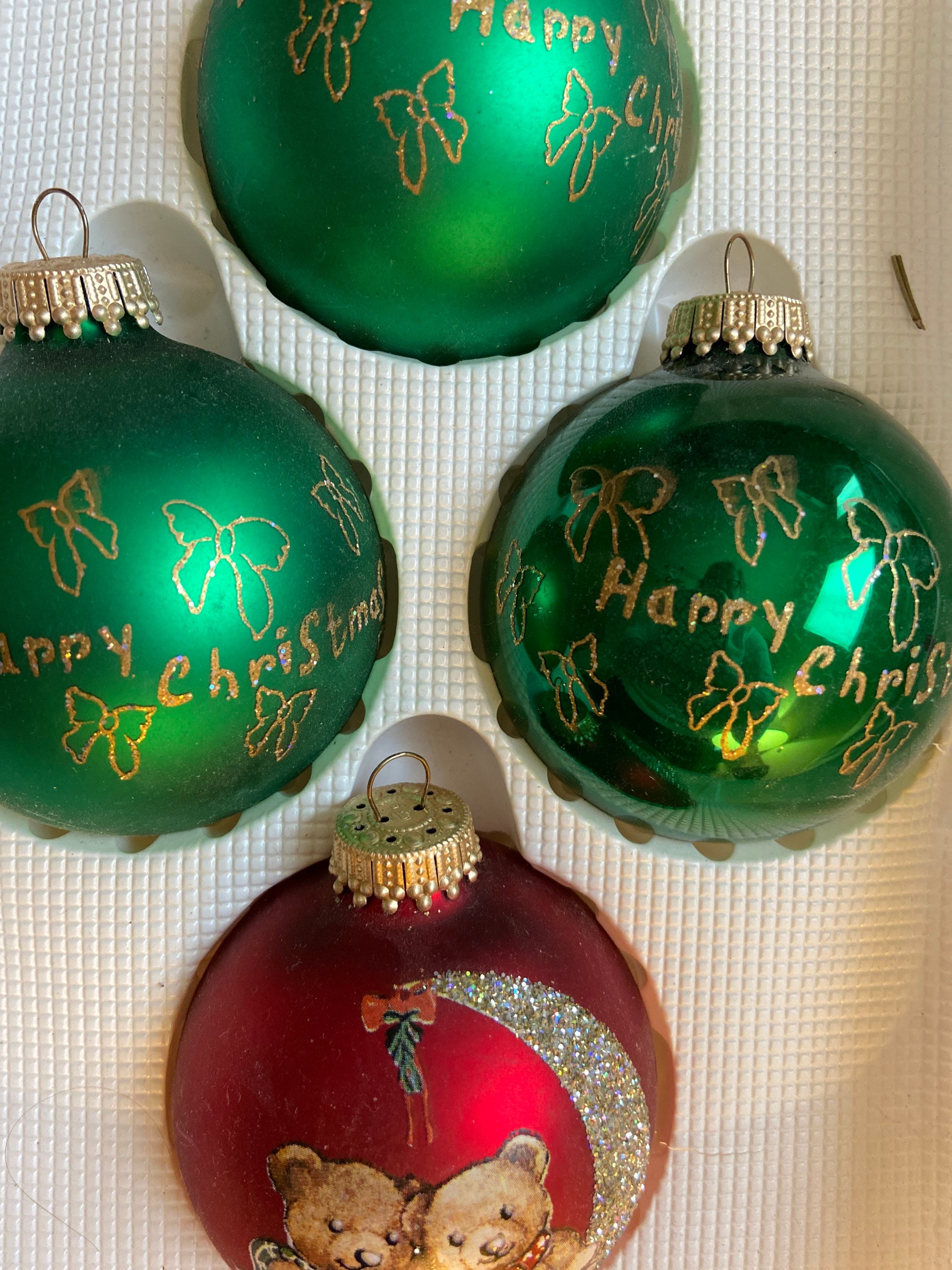 Box of 4 Krebs Family Glass Christmas Ornaments With Etsy