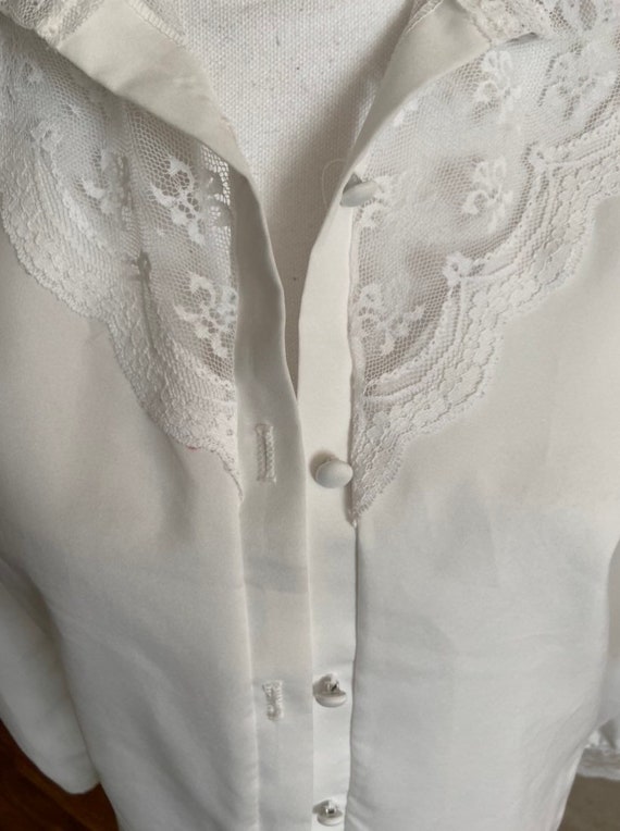 Private Line all polyester button front lacy long… - image 2