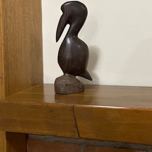 Vintage ironwood pelican sculpture/figurine
