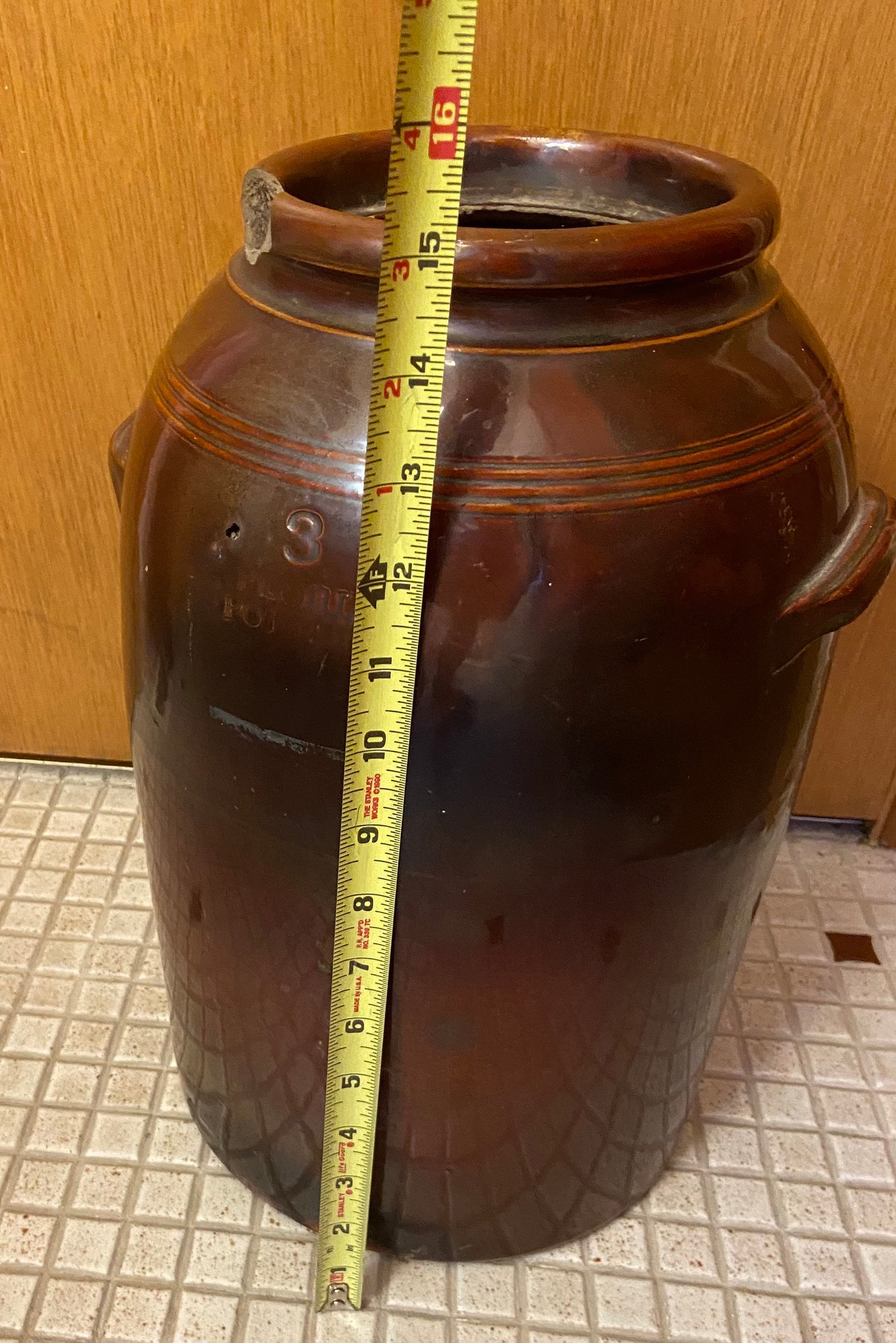 Antique Peoria Pottery company crock 3 gallon Etsy