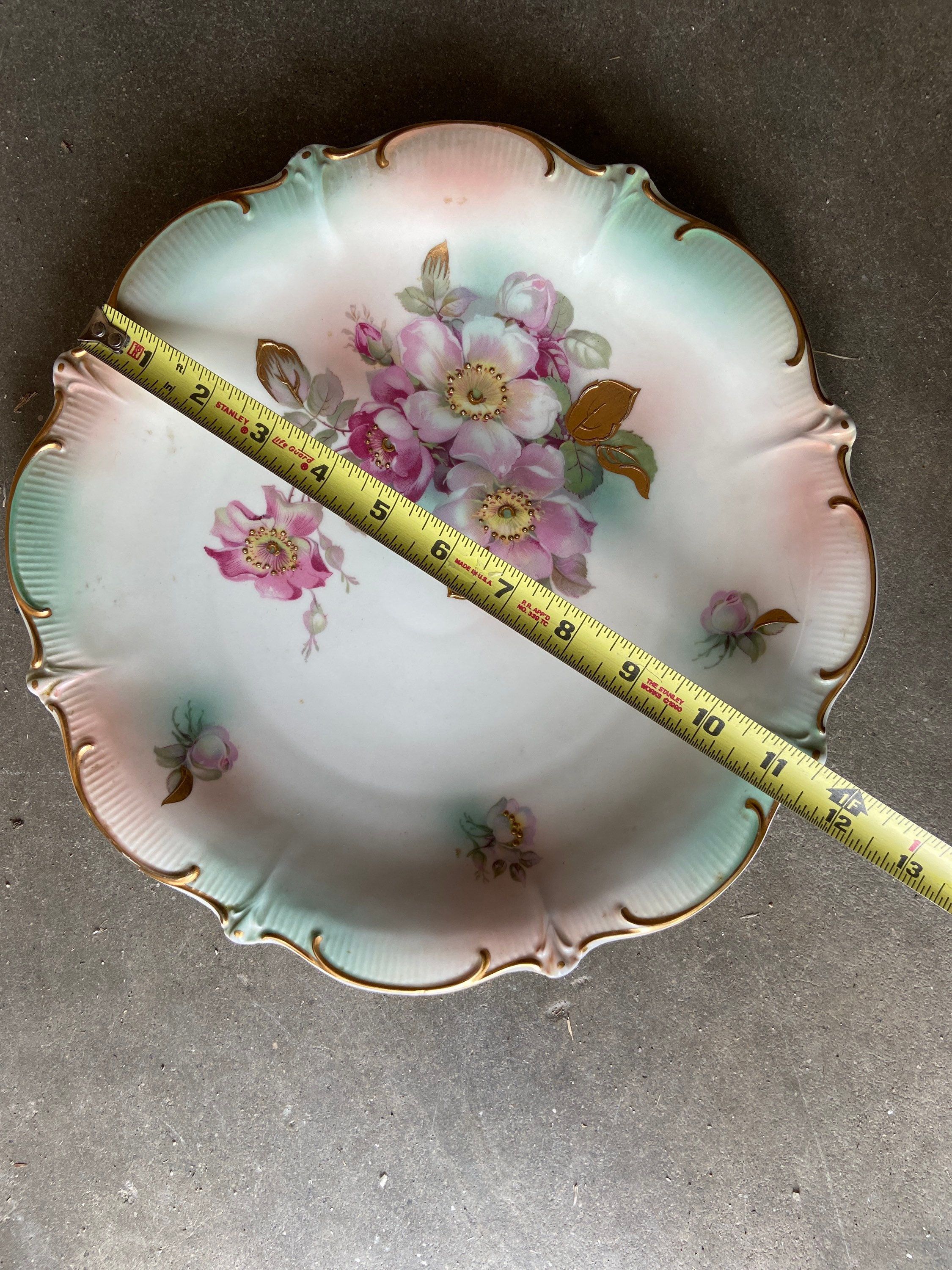 1930’s Germany Schumann Arzberg Bavaria Porcelain Wild Rose Cake Plate ...