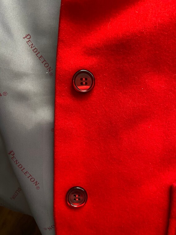 Christmas Red Pendleton wool blazer with button f… - image 6