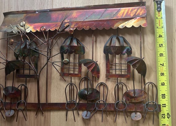 Curtis Jere Style Metal Wall Art/sidewalk Cafe Made in Hong Kong
