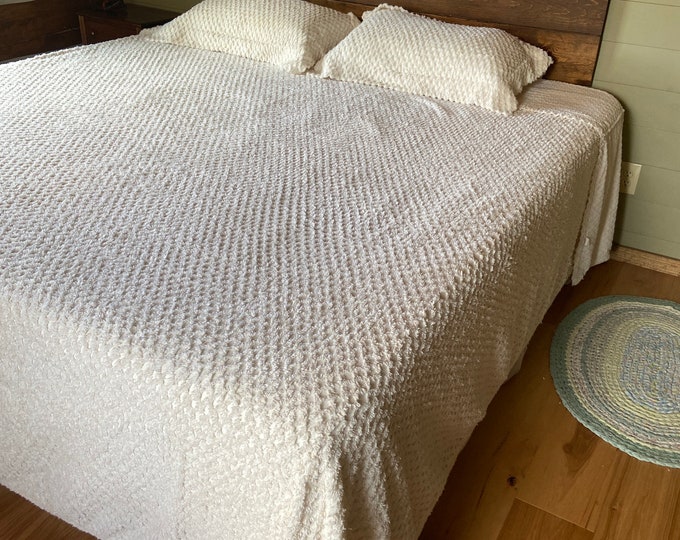 USA Made J C Penneys King Sized All Cotton Cream/ Ivory Colored