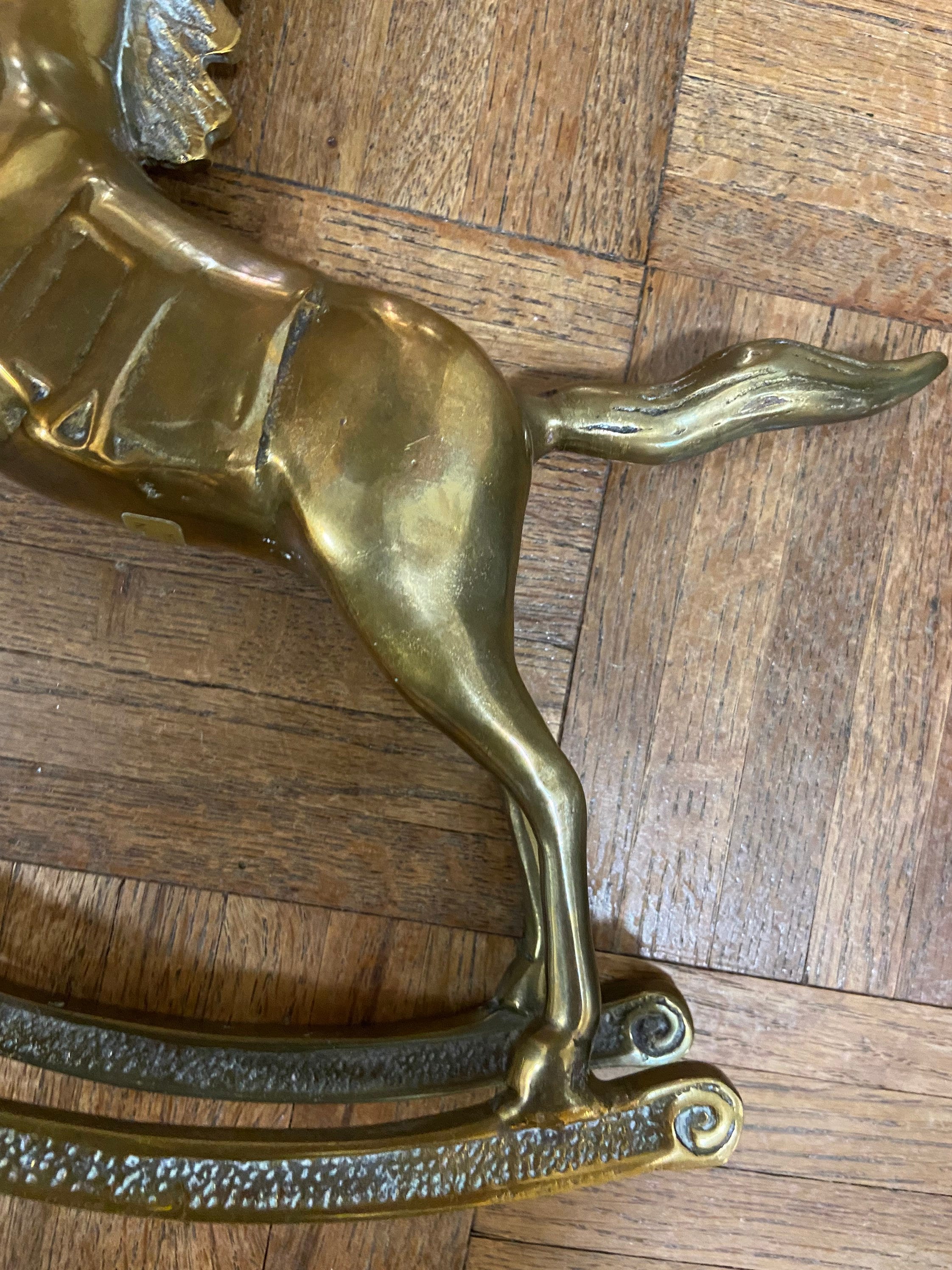 Vintage Brass Made in Korea Large Rocking Horse for the Etsy