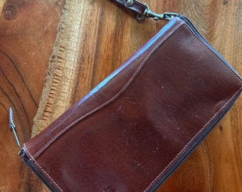 GUANG TONG Women Clutch Leather Ostrish Wallet Trifold Handbag Purse 7x4  Fold