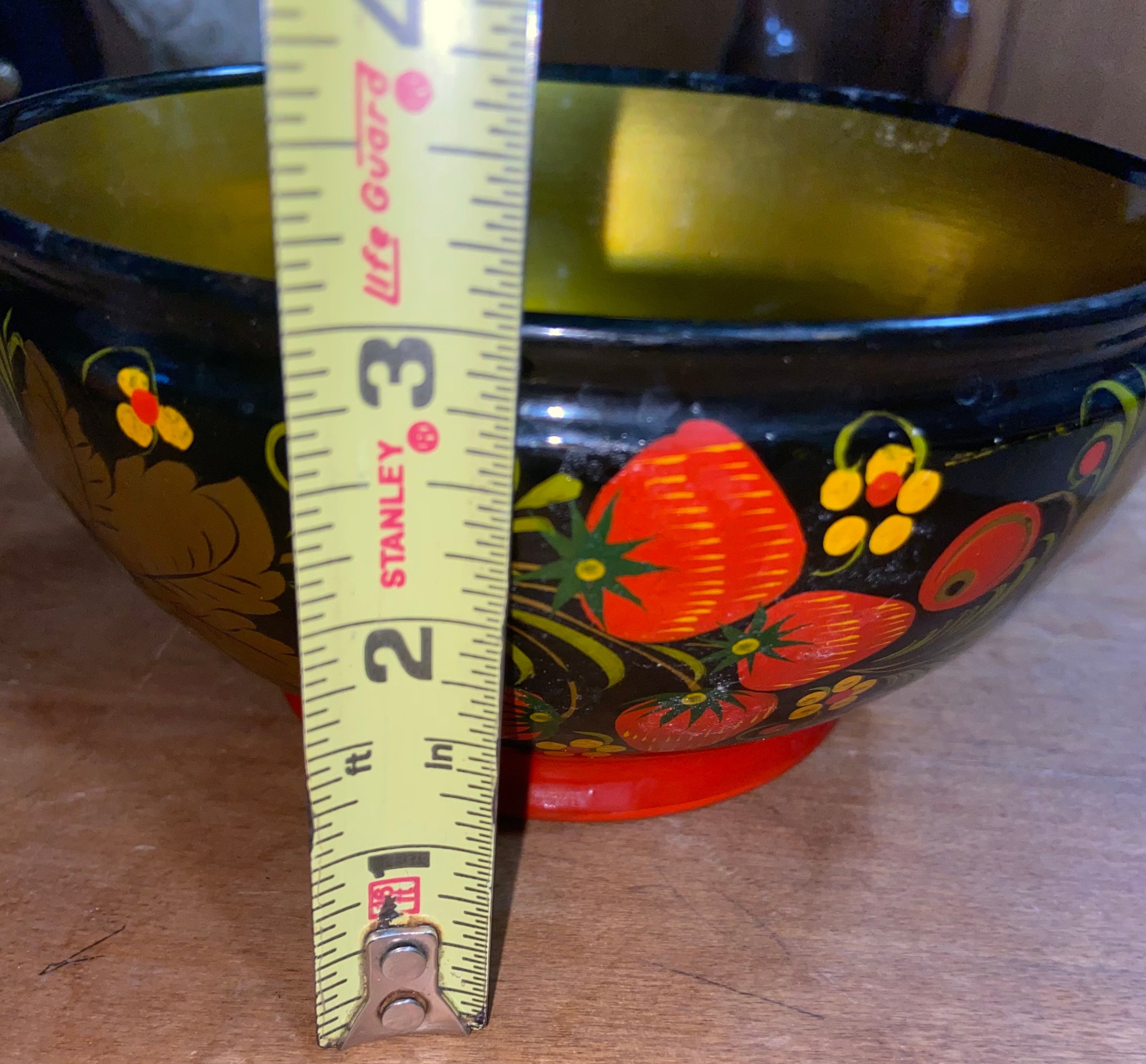 Rusia Ware Russian Lacquer Ware Beautiful Vintage USSR Decorative Bowl With ...