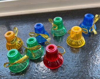 Eight colored light diffusers for Christmas lights