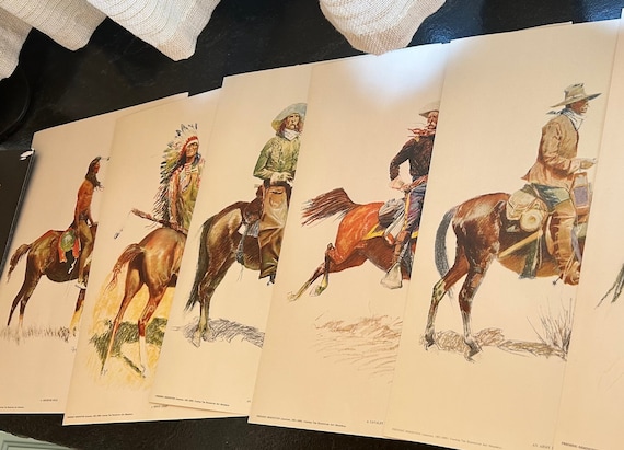 Vintage 1956 Frederic Remingtons color prints from“Buckskins portraits of the old west” sold separately. 3 are available.Your choice of one.
