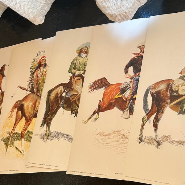 Vintage 1956 Frederic Remingtons color prints from“Buckskins portraits of the old west” sold separately. 3 are available.Your choice of one.