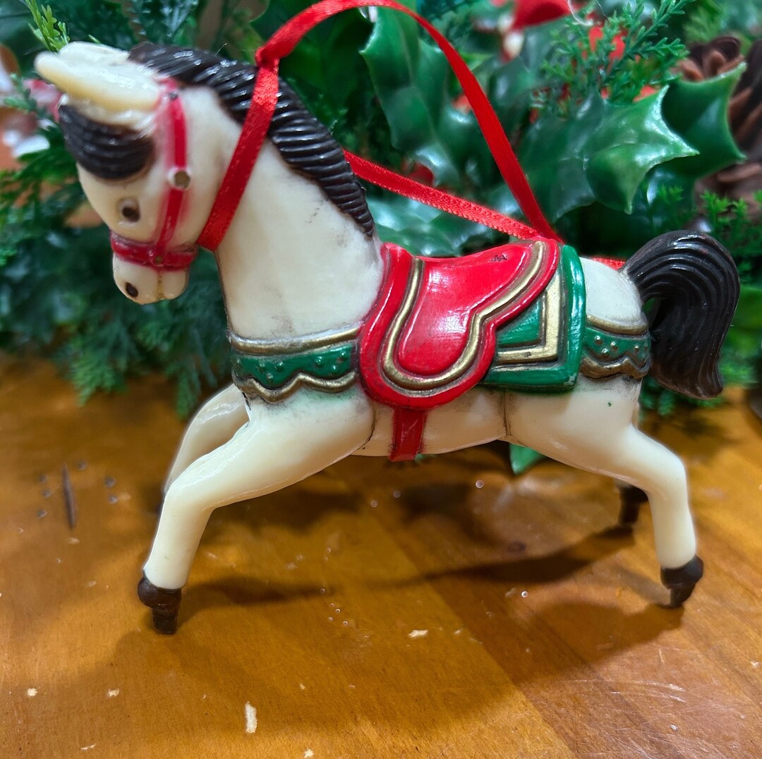 Vintage Plastic Carousel Horse Tree Ornament. Etsy