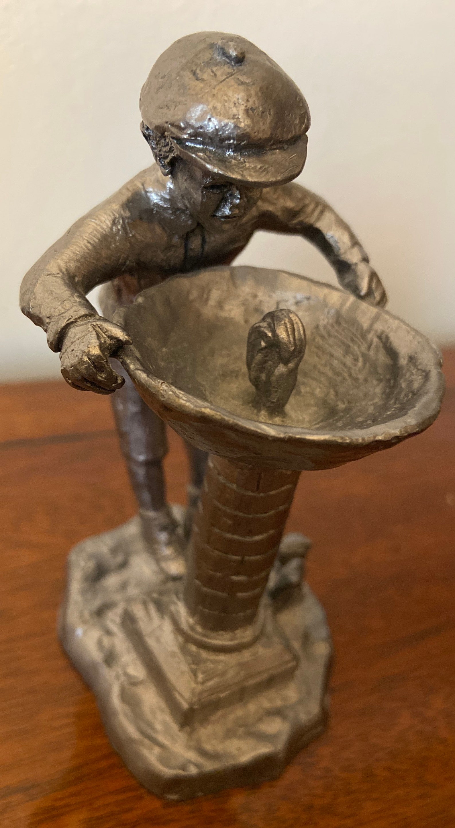 Michael Ricker Pewter Figurine of Young Boy Drinking at Old Etsy