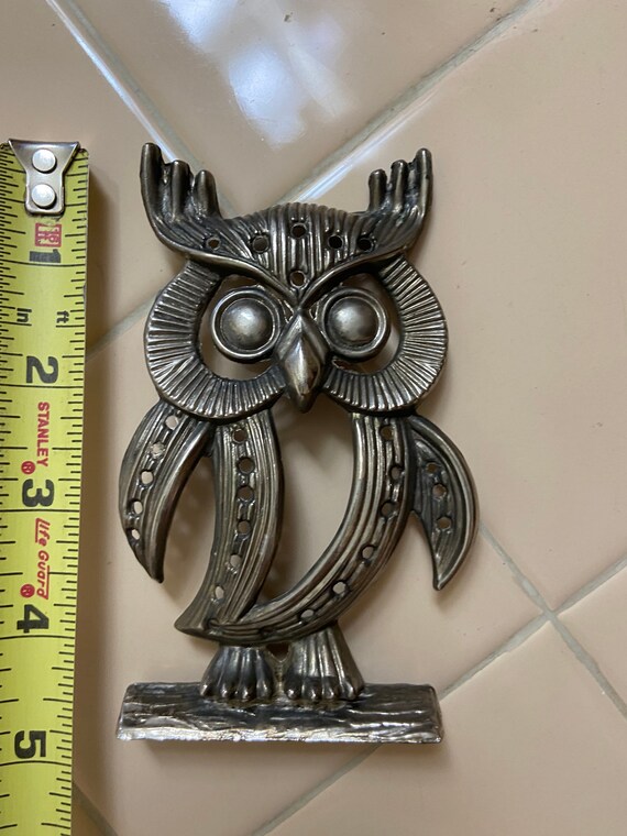 Vintage Hong Kong made 70s silver plated owl earr… - image 6