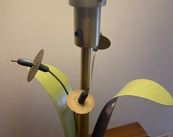 Cattails lamp /Mid century/art deco  cattails torchiere Lightolier brass table lamp.