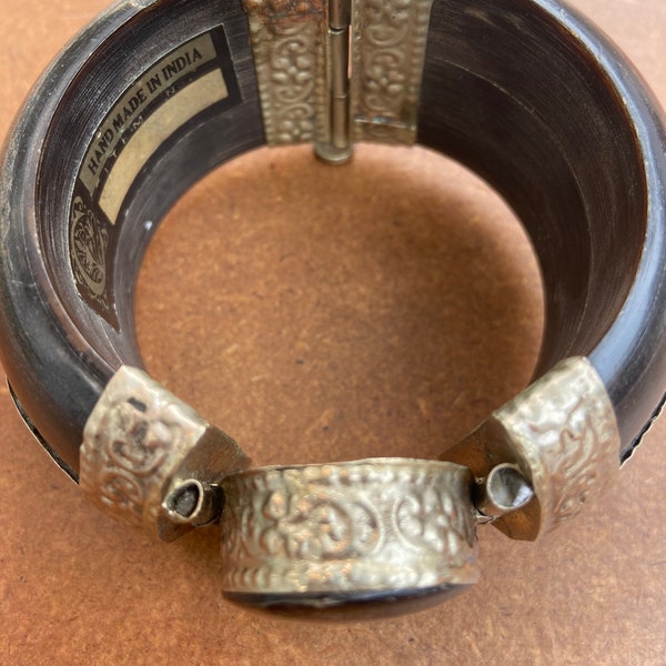 Large chunky bone bangle Bohemian bracelet