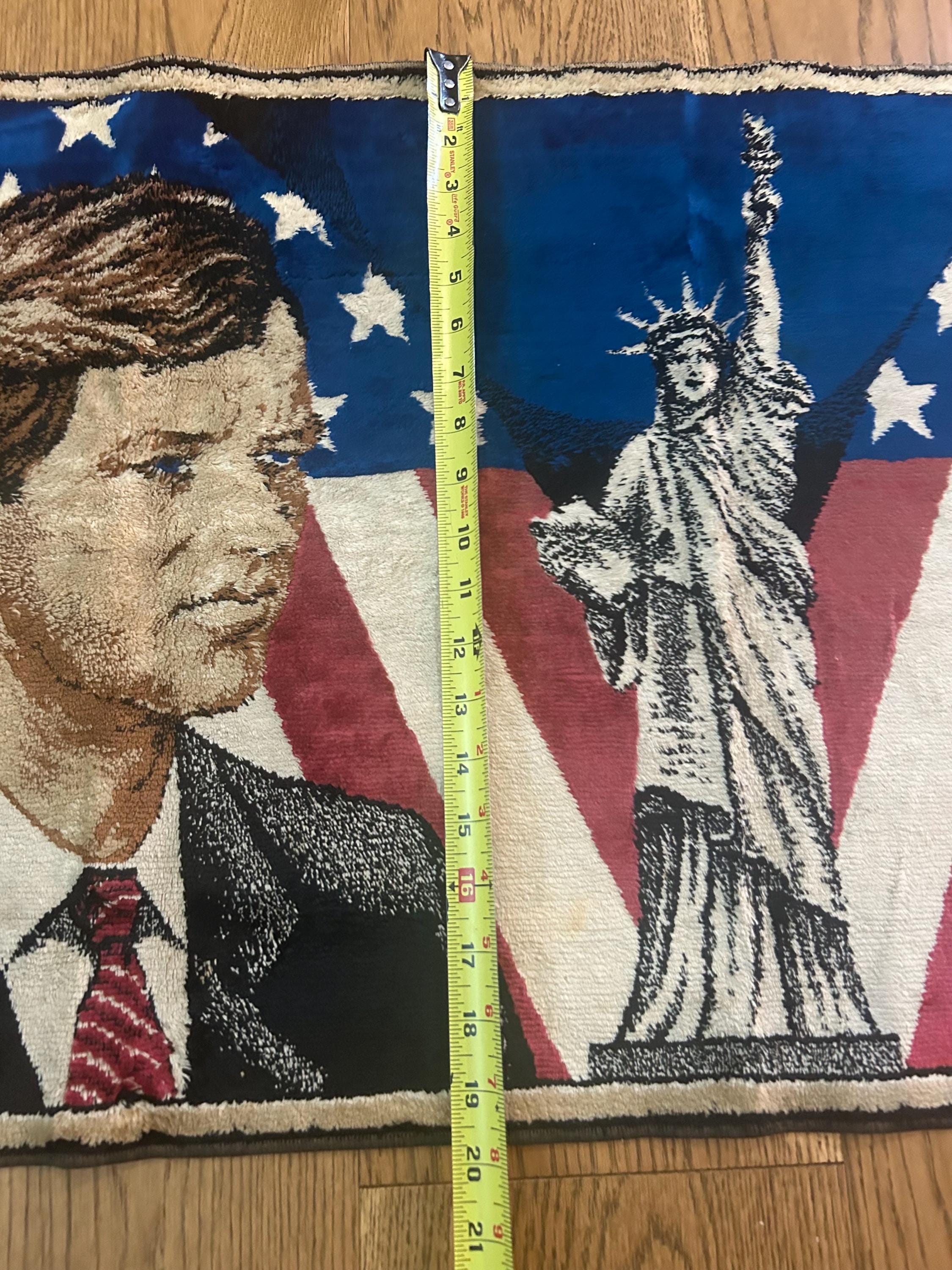 Rare 1970s Italy Made Rug/wallhanging/tapestry Featuring JFK and