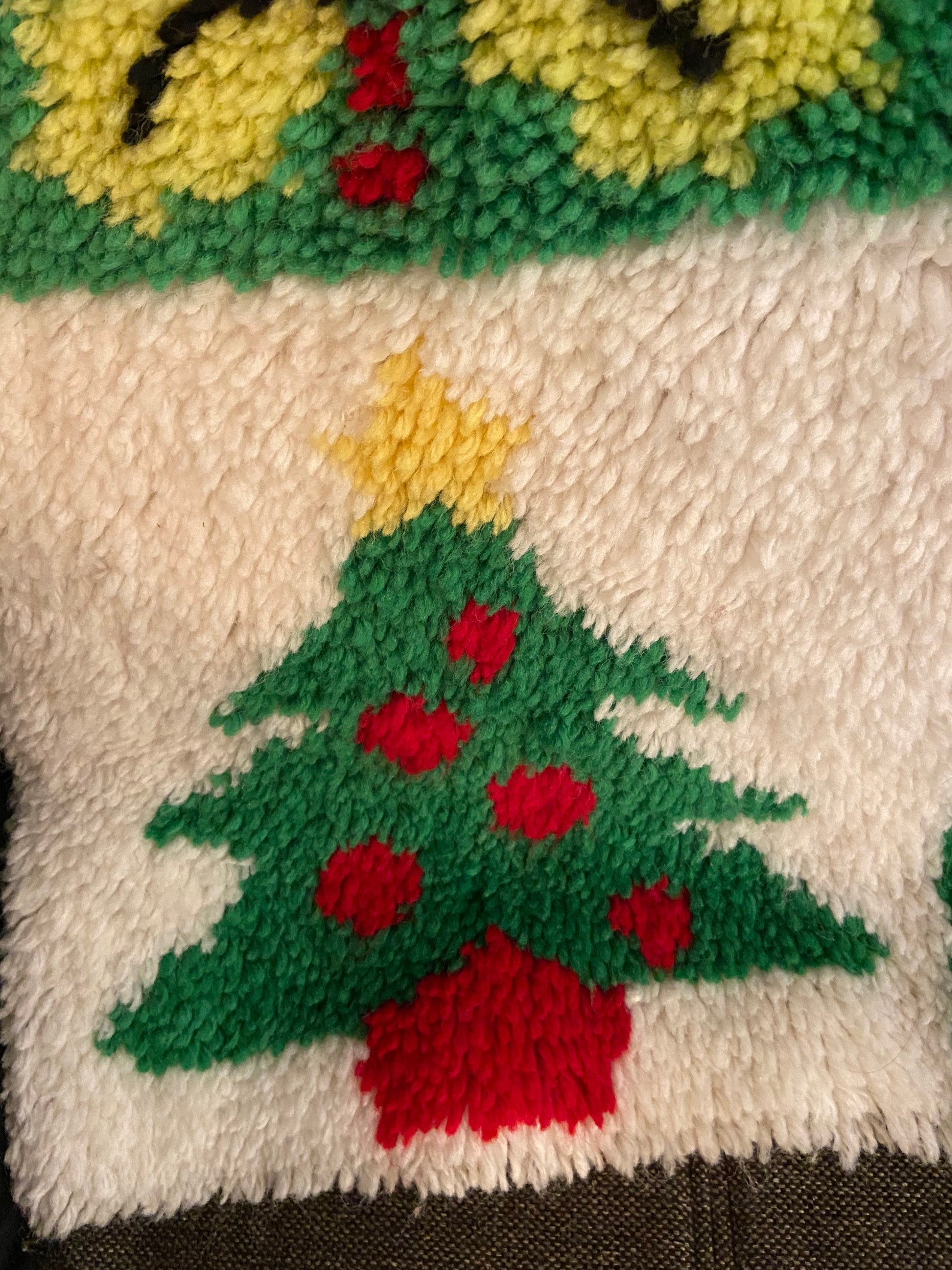 Vintage handmade hooked rug for Christmas Etsy