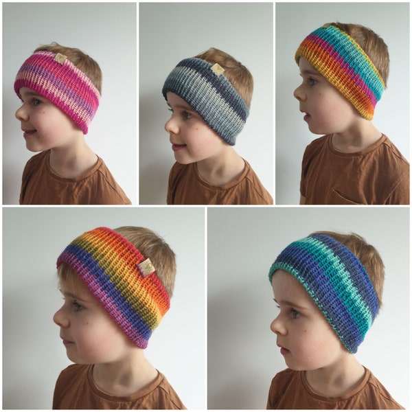 Winter unisex Headbands - Bold, bright and colourful Ear warmers - Knitted & Handmade - Unisex one size fits all