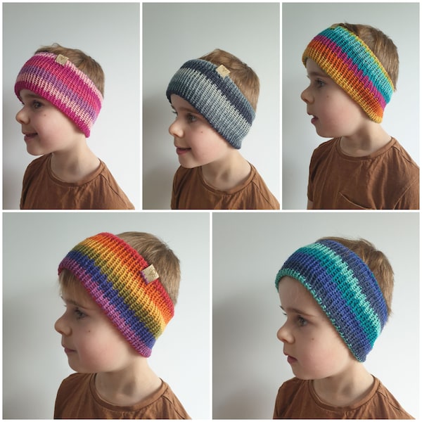 Winter unisex Headbands - Bold, bright and colourful Ear warmers - Knitted & Handmade - Unisex one size fits all