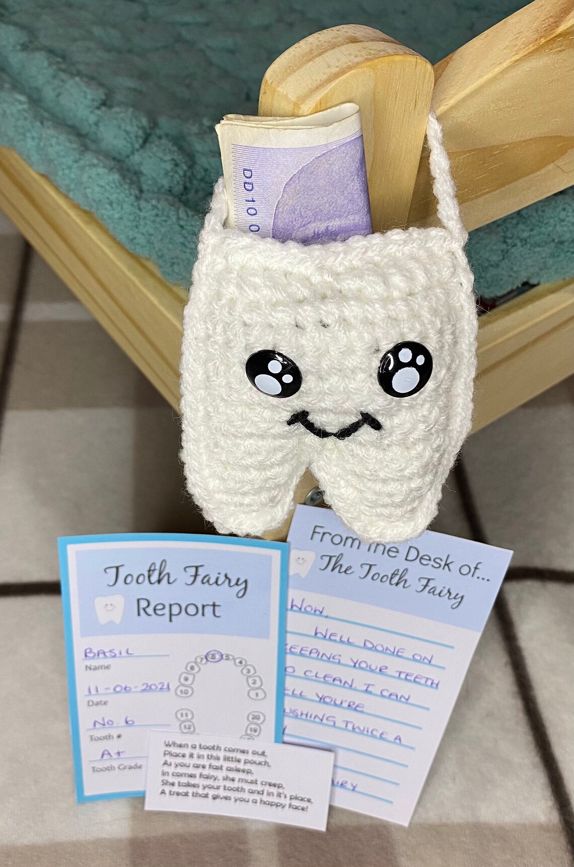 Tooth fairy bag tooth fairy pouch tooth fairy crochet tooth Etsy