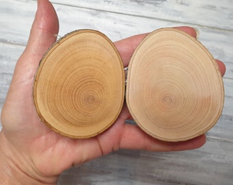 3 oder mehr ovale Scheiben aus Naturholz, 6 - 7,5 cm (2,4 "- 3") Naturholzbaumscheiben, Holzscheiben für das Basteln, Bastelzweigscheiben