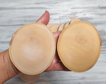 2 oder mehr natürliche Baum ovale Scheiben, OVAL 3,15 "(8 - 9 cm) Naturholz Baumscheiben, Holzscheiben für das Basteln, Handwerk Astscheiben