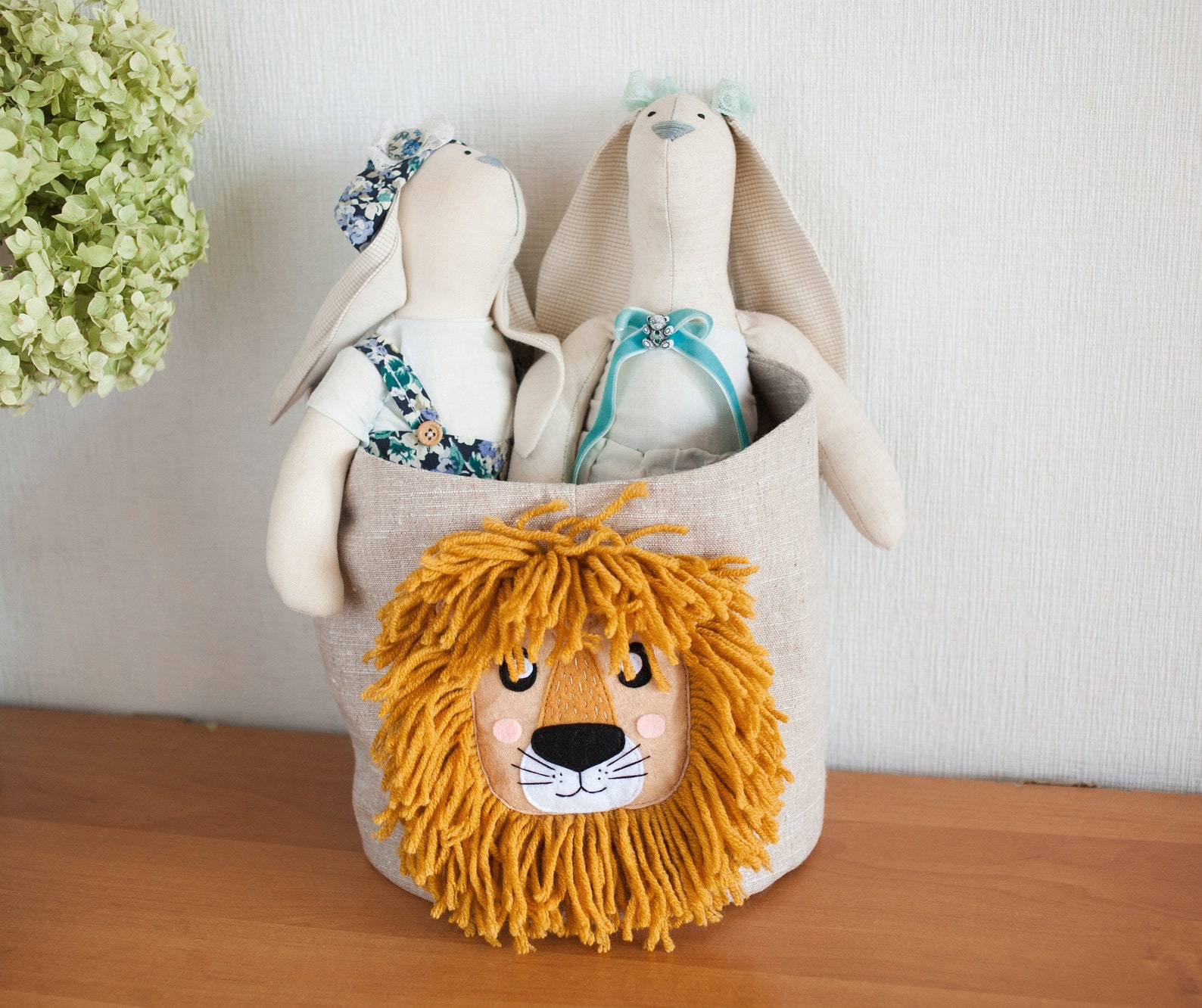 Basket in the Nursery Nursery Organizers Lion Nursery Decor Etsy