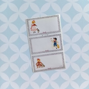 80s Vintage Kutsuwa Bellissimo foglio della domenica con 3 etichette per libri scolastici